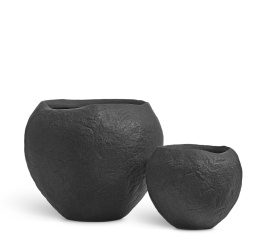 Кашпо TREEZ Effectory - Organic - Сфера - Тёмно-серый камень