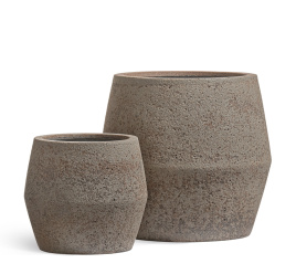 Кашпо TREEZ ERGO - Hard Rock - Ромбовидная чаша - Песок серый беж