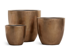 Кашпо TREEZ Effectory - Metal - Округлый конус - Тёмное-матовое золото