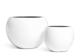 Кашпо TREEZ Effectory - Gloss - Полусфера - Белый глянцевый лак