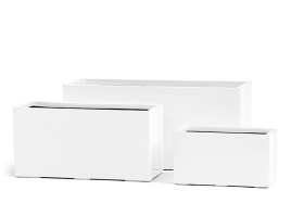 Кашпо TREEZ Effectory - Gloss - Низкий прямоугольник - Белый глянцевый лак