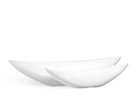 Кашпо TREEZ Effectory - Gloss - Ваза-Лодка (2 размера) - Белый глянцевый лак