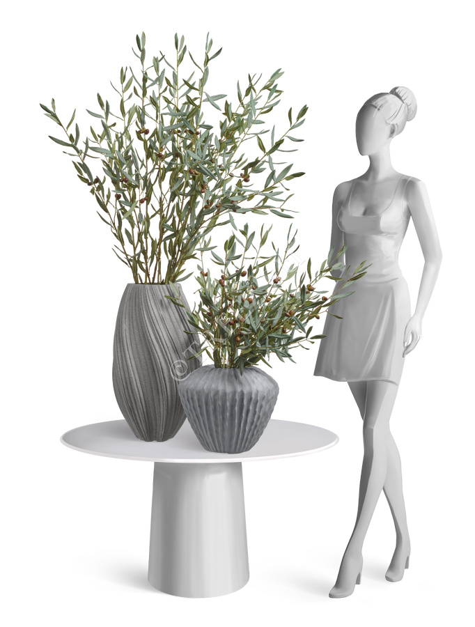 Ветвь оливы большая интерьерная с плодами (серия Prime) фото