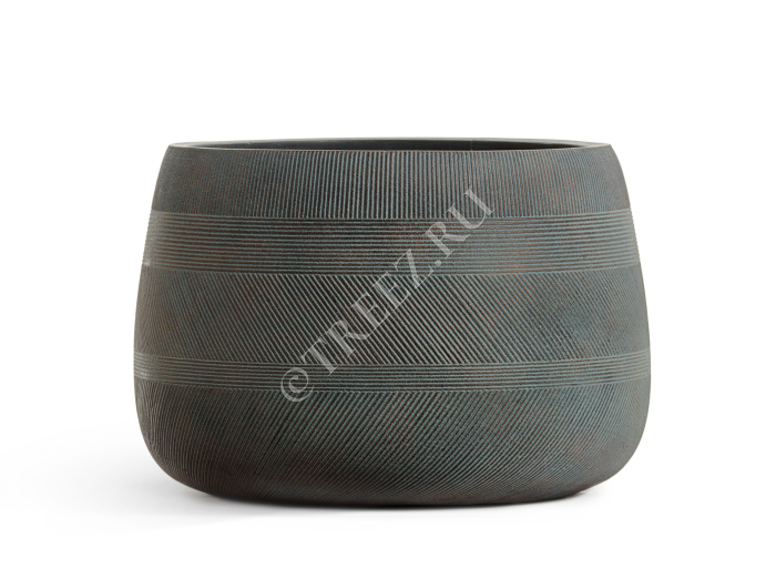 Кашпо TREEZ ERGO - Graphics - Низкая чаша - Окись с медной патиной фото