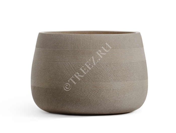 Кашпо TREEZ ERGO - Graphics - Низкая чаша - Капучино фото