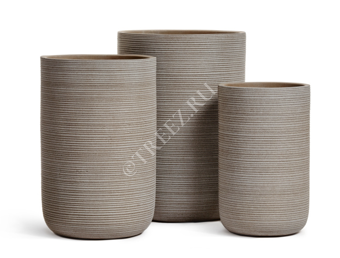 Кашпо TREEZ ERGO - TreeLine - Высокий цилиндр - Капучино фото