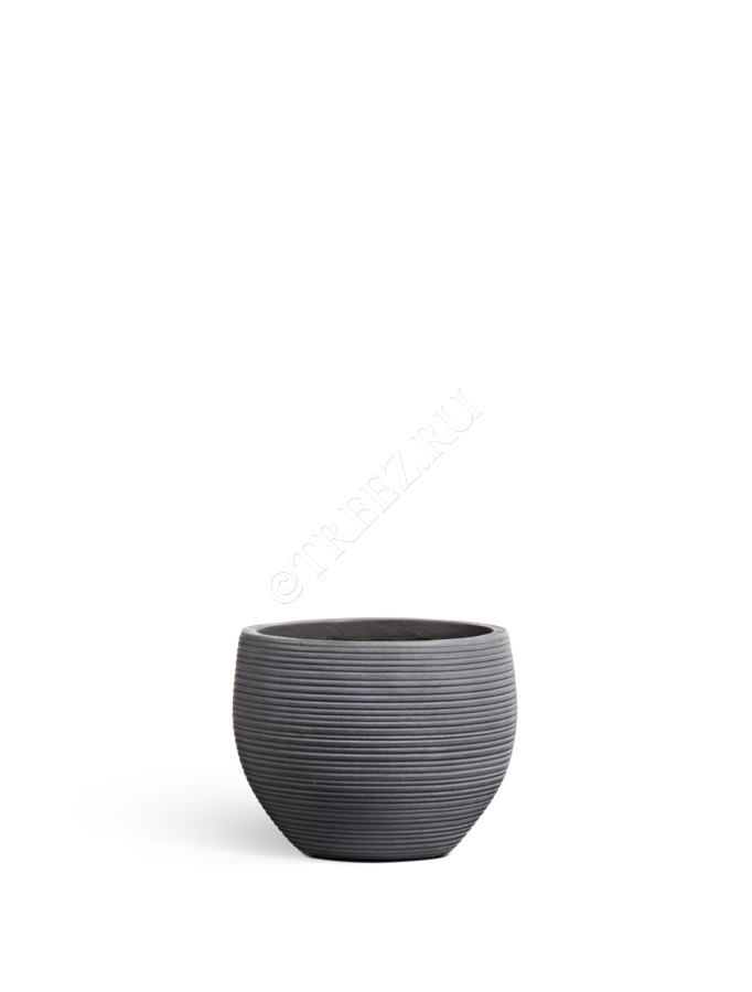 Кашпо TREEZ ERGO - TreeLine - Сферическая чаша - Дымчато-серый бетон фото
