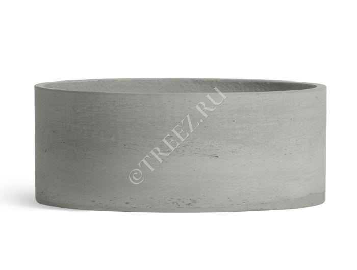 Кашпо TREEZ ERGO - Concrete - Низкий цилиндр - Светло-серый бетон фото