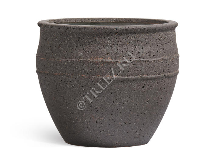 Кашпо TREEZ ERGO - Nero - Чаша - Чёрный туф фото