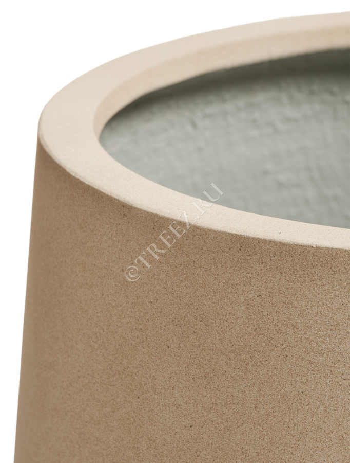 Кашпо TREEZ ERGO - Fine Rock - Высокая округлая чаша - Песок тёплый беж фото