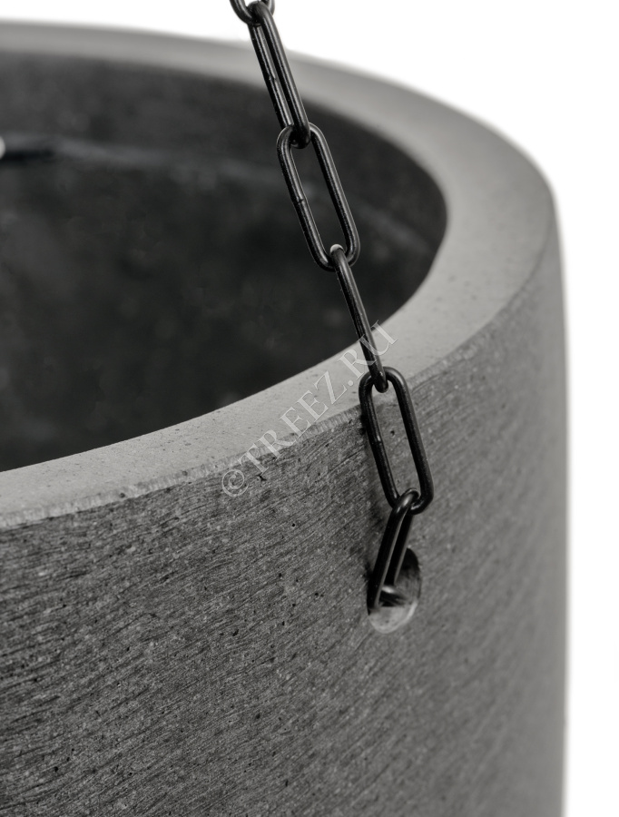 Кашпо TREEZ Effectory - Beton - Чаша большая подвесная - Тёмно-серый бетон фото