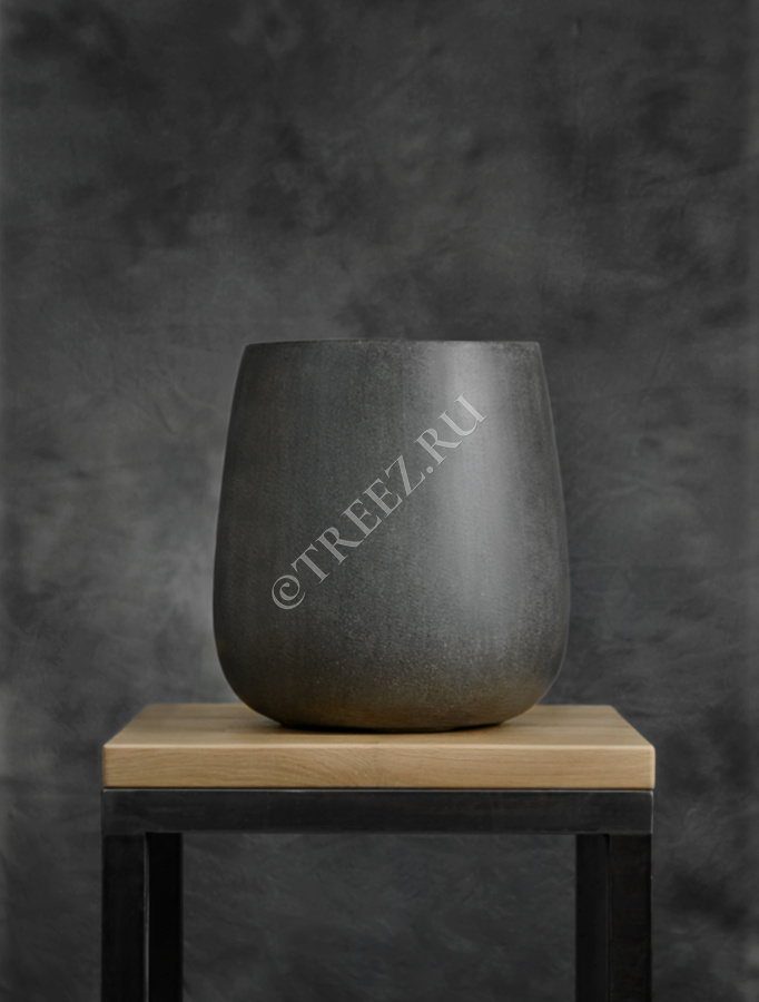 Кашпо TREEZ Effectory - Beton - Design-Чаша - Тёмно-серый бетон фото