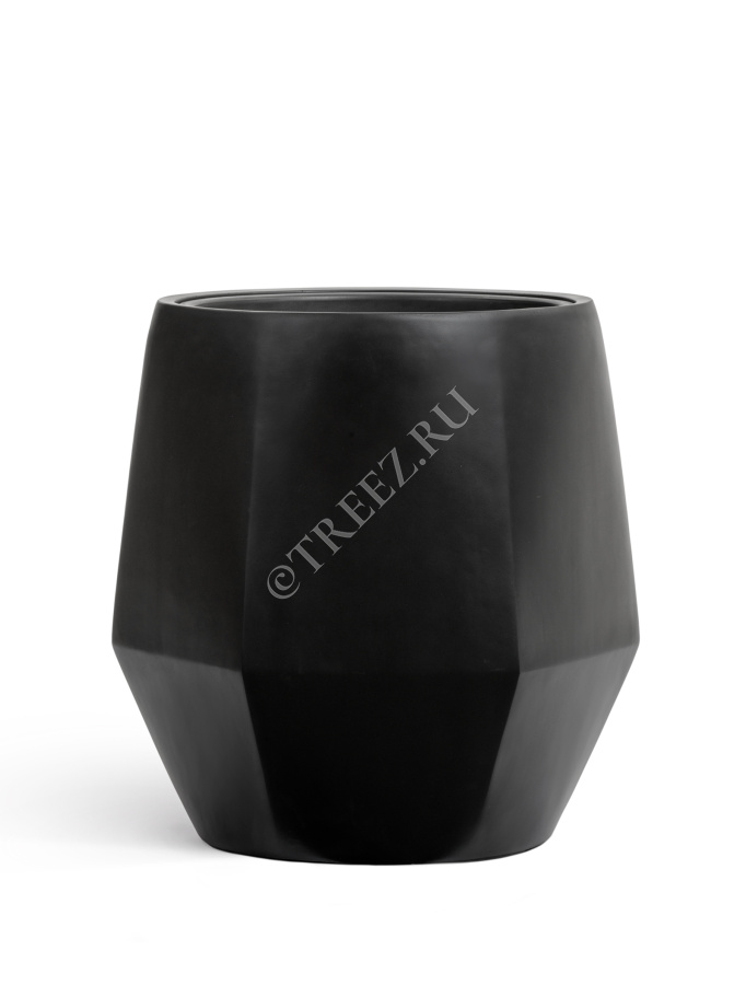 Кашпо TREEZ Effectory - Crystal - Многогранник - Антрацит фото