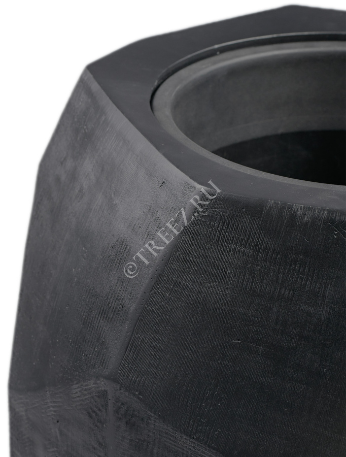 Кашпо TREEZ Effectory - Anthra - Высокий Design-многогранник - Антрацит фото