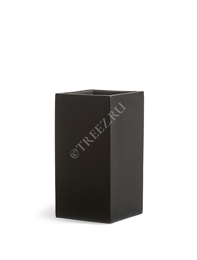 Кашпо TREEZ Effectory - Black Stone - Высокий куб - Антрацит фото