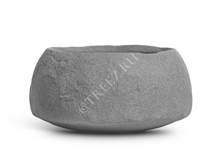Кашпо TREEZ Effectory - Organic - Низкая чаша - Серый ледник фото