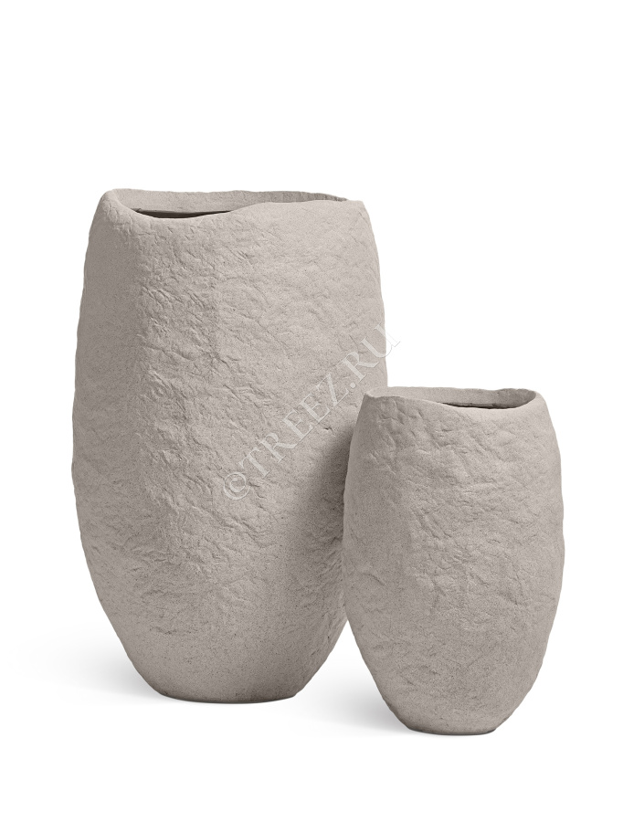 Кашпо TREEZ Effectory - Organic - Высокая чаша - Белый песок фото