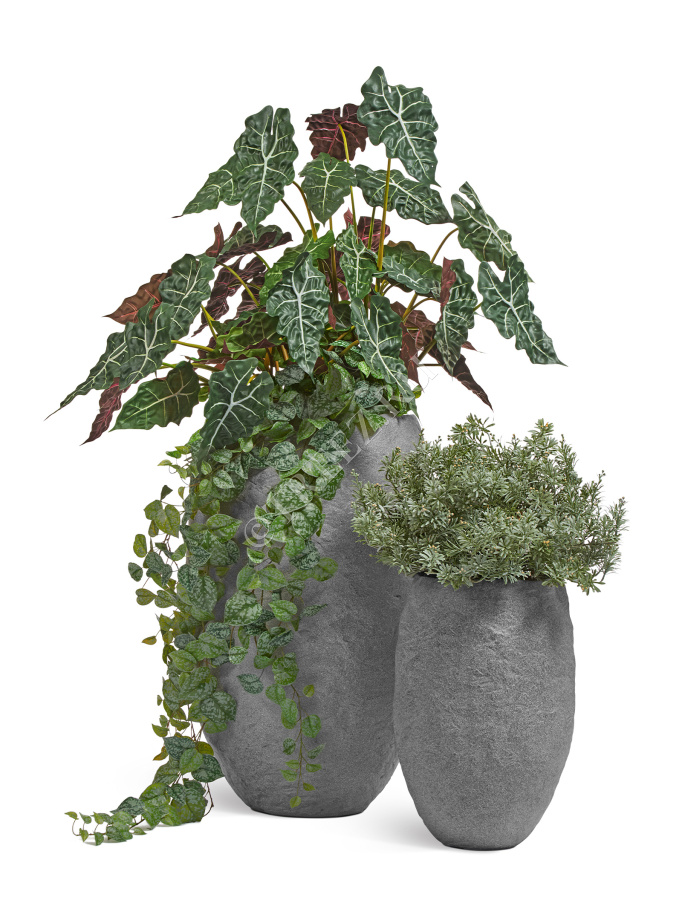 Кашпо TREEZ Effectory - Organic - Высокая чаша - Серый ледник фото