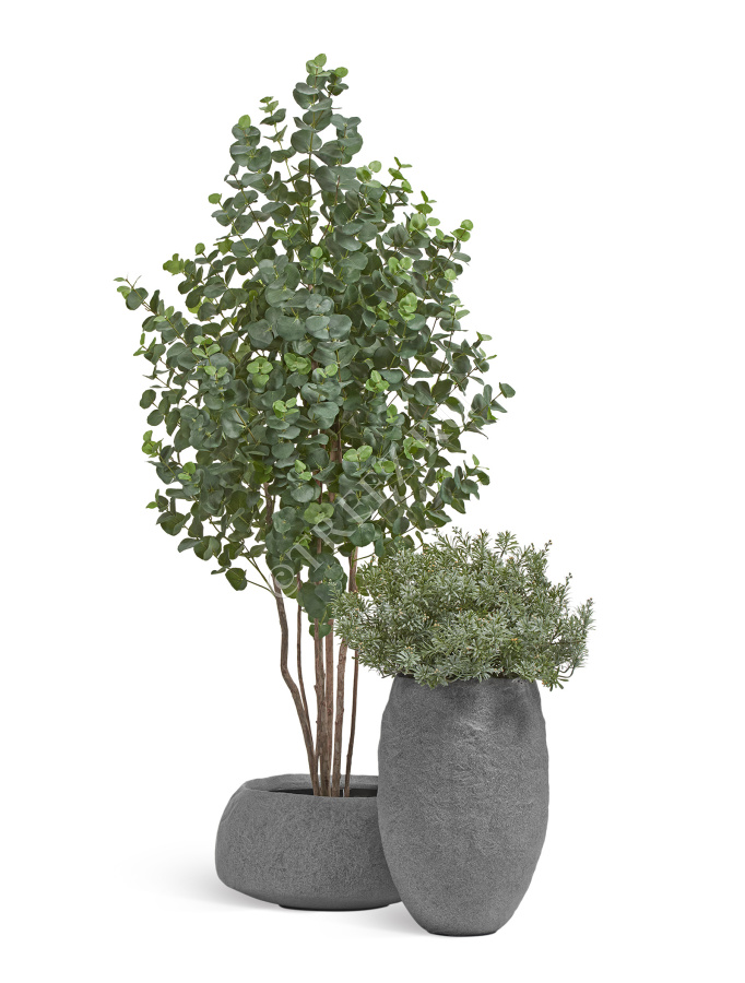 Кашпо TREEZ Effectory - Organic - Высокая чаша - Серый ледник фото