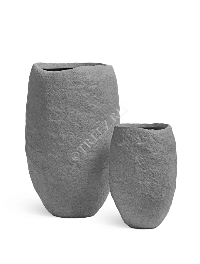 Кашпо TREEZ Effectory - Organic - Высокая чаша - Серый ледник фото