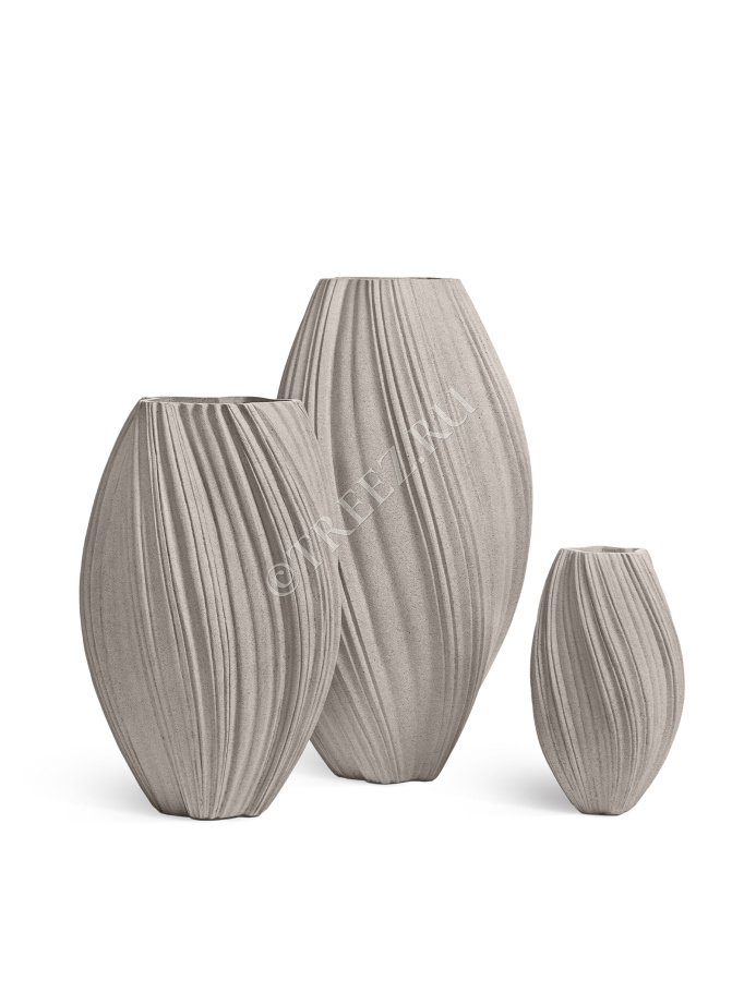 Кашпо TREEZ Effectory - Dune - Высокая Design-ваза - Белый песок фото