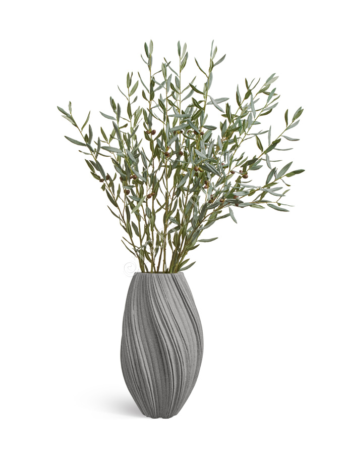 Кашпо TREEZ Effectory - Dune - Высокая Design-ваза - Дымчато-серый песок фото