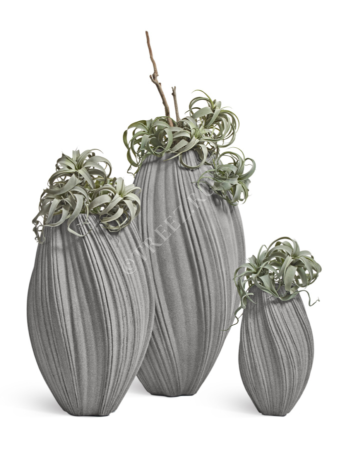 Кашпо TREEZ Effectory - Dune - Высокая Design-ваза - Дымчато-серый песок фото