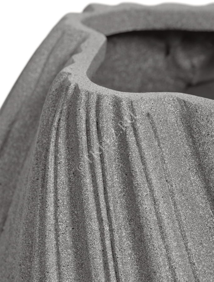 Кашпо TREEZ Effectory - Dune - Высокая Design-ваза - Дымчато-серый песок фото