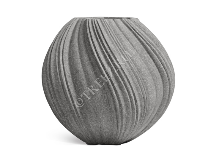 Кашпо TREEZ Effectory - Dune -  Сферическая Design-ваза - Дымчато-серый песок фото