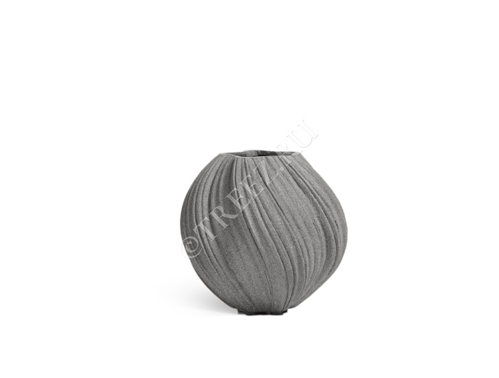 Кашпо TREEZ Effectory - Dune -  Сферическая Design-ваза - Дымчато-серый песок фото