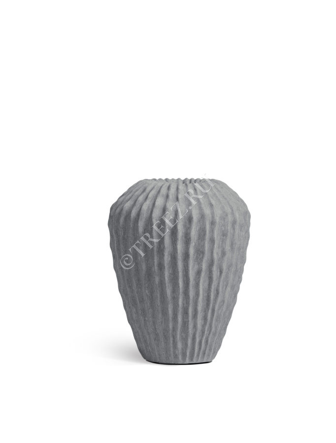 Кашпо TREEZ Effectory - Moho - Высокая Design-ваза - Дымчато-серый песок фото