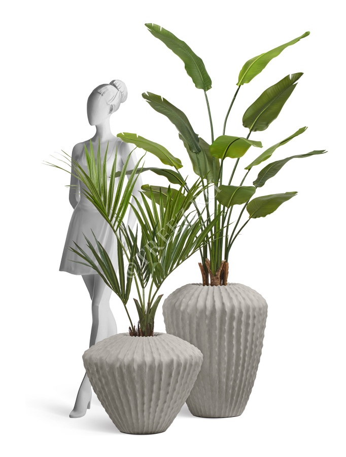 Кашпо TREEZ Effectory - Moho - Сферическая Design-ваза - Белый песок фото