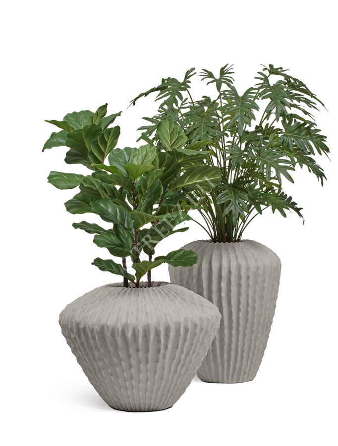 Кашпо TREEZ Effectory - Moho - Сферическая Design-ваза - Белый песок фото