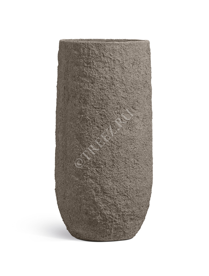 Кашпо TREEZ Effectory - Terra- Высокий конус - Серый беж фото