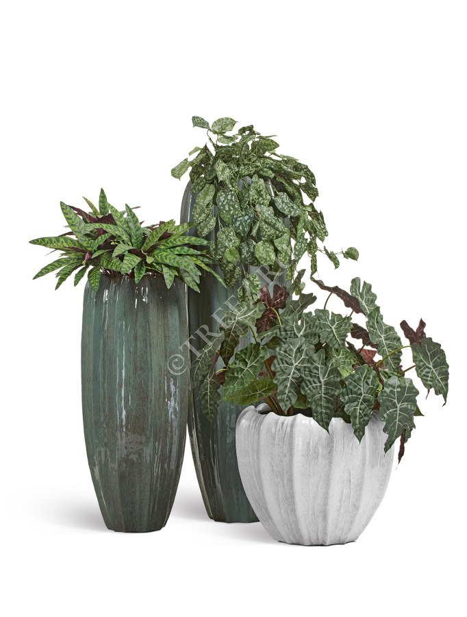 Кашпо TREEZ Effectory - Aura - Высокая Кашпо-ваза - Изумрудный лак фото