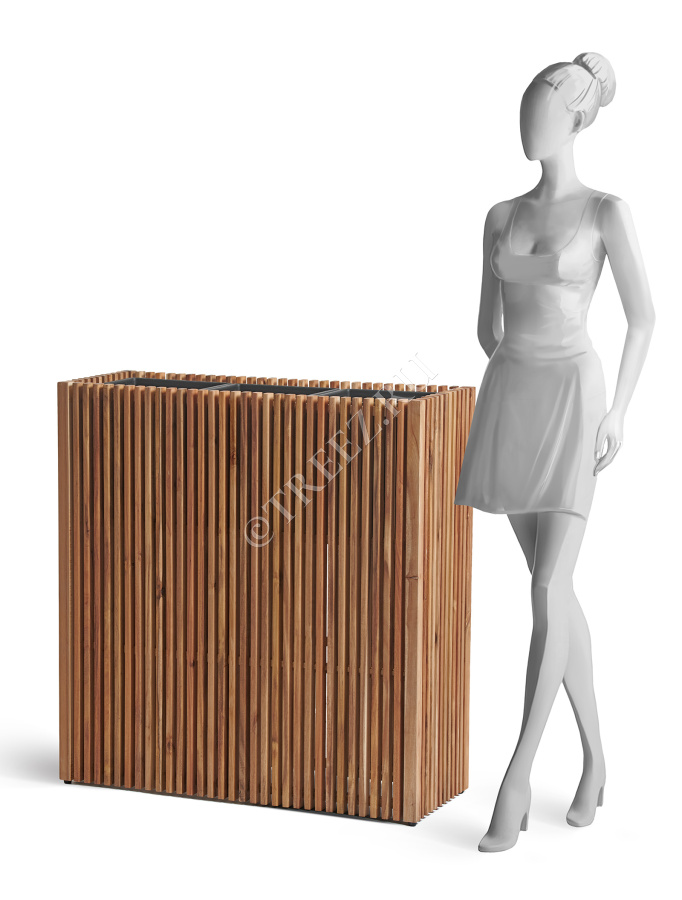 Кашпо TREEZ Effectory - Timberline - Высокий дивайдер - Тёмное дерево фото