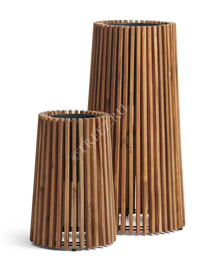 Кашпо TREEZ Effectory - Timberline - Высокий перевёрнутый конус - Тёмное дерево фото