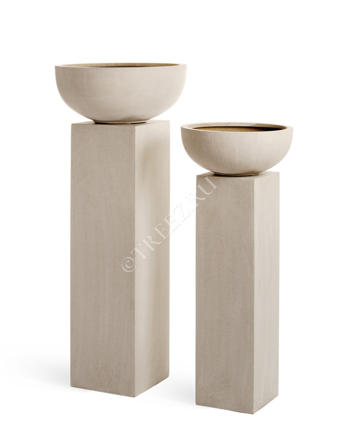 Кашпо TREEZ Effectory - Beton - Колонна - Белый песок фото