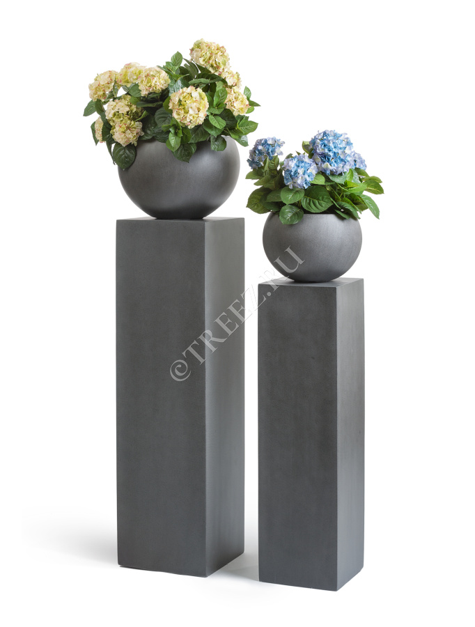Кашпо TREEZ Effectory - Beton - Колонна - Тёмно-серый бетон фото