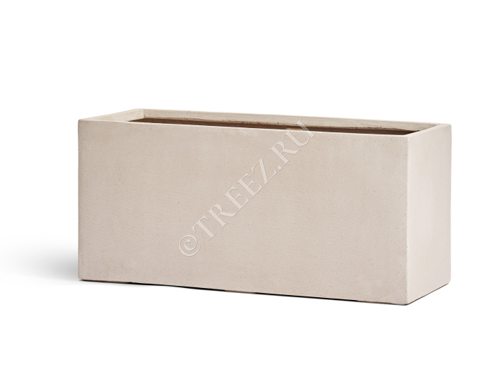 Кашпо TREEZ Effectory - Beton - Низкий прямоугольник - Белый песок фото