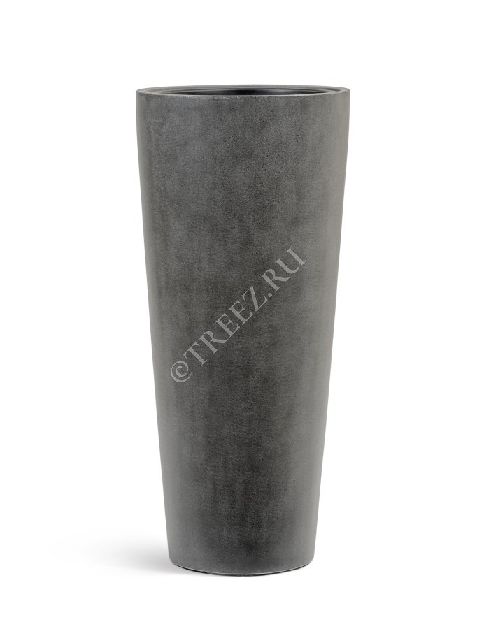 Кашпо TREEZ Effectory - Beton - Высокий конус - Тёмно-серый бетон фото