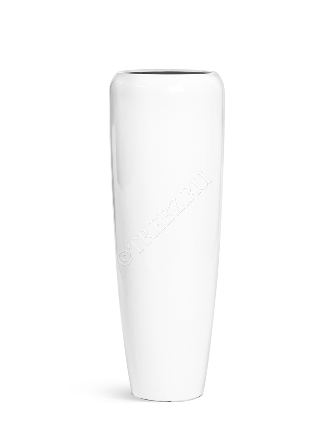 Кашпо TREEZ Effectory - Gloss - Высокий конус Design - Белый глянцевый лак фото