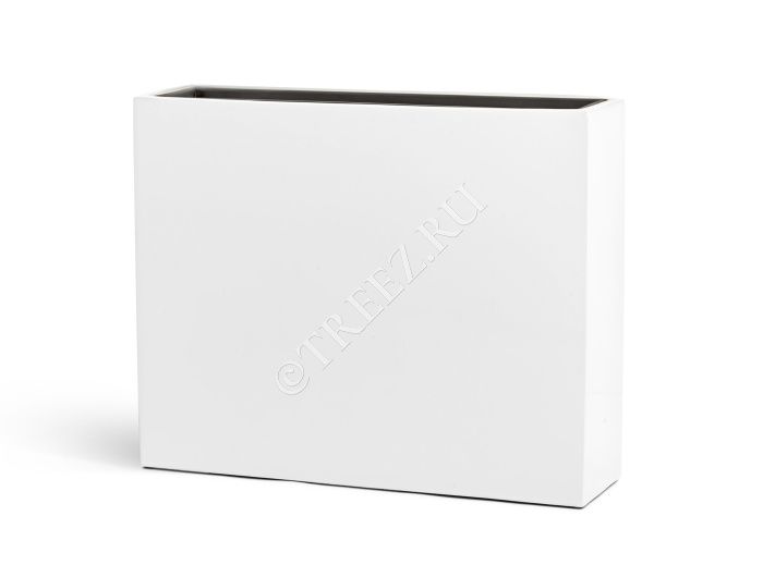 Кашпо TREEZ Effectory - Gloss - Дивайдер высокий - белый глянцевый лак фото