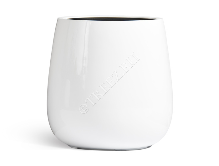 Кашпо TREEZ Effectory - Gloss - Design-Чаша - Белый глянцевый лак фото