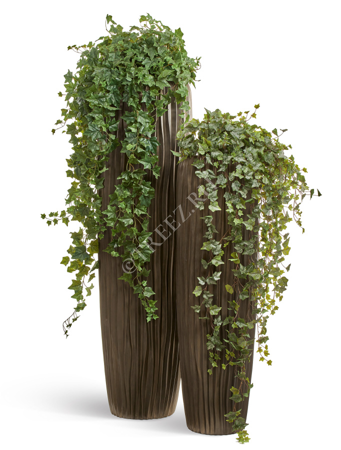 Кашпо TREEZ Effectory - Metal - Высокий конус Giant Design Wave - Чернёная бронза фото