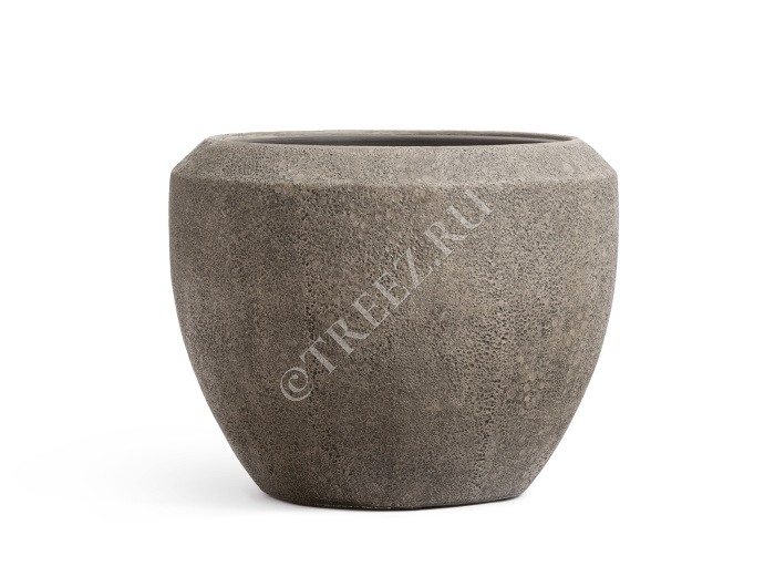 Кашпо TREEZ Effectory - Volcano - Чаша Design - Серо-коричневый туф фото