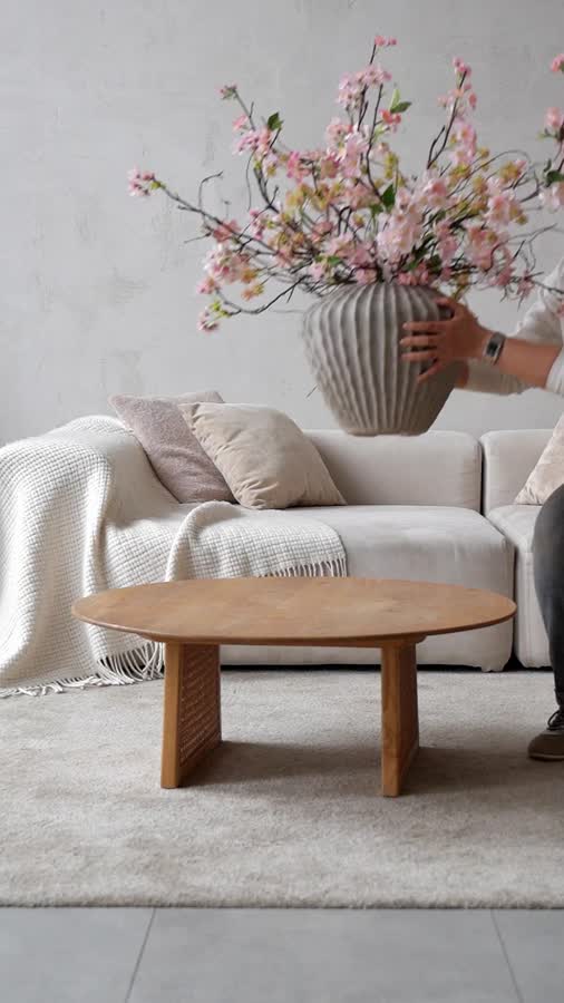 Кашпо TREEZ Effectory - Moho - Сферическая Design-ваза - Белый песок фото